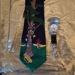 Stylish A. Roger’s Golf-Themed Tie With Batrix Quartz Golf Ball Watch.